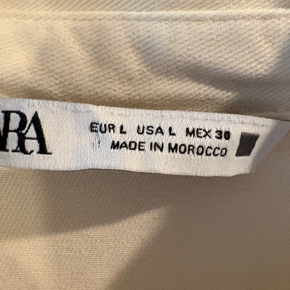 Zara Ivory Ruffled Tiered Short Tunic Button Down Mini Dress Size Large 2533/499 - Picture 5 of 15